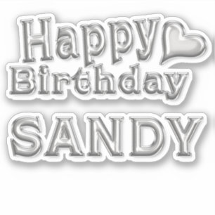 Sandy Happy Birthday silver Sticker