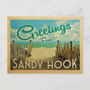 Sandy Hook Beach Vintage Travel Postcard