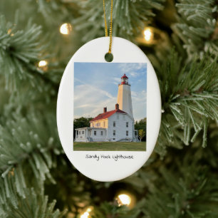 Sandy Hook Lighthouse Ceramic Ornament