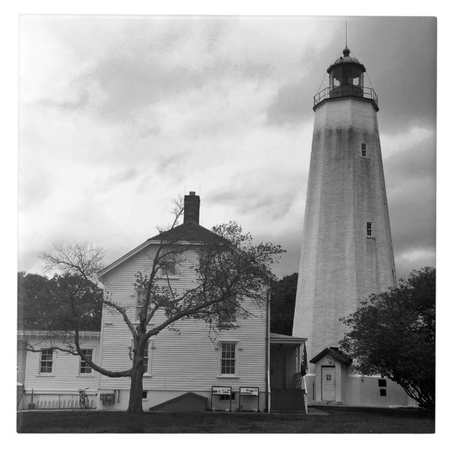 Sandy Hook Lighthouse Ceramic Tile (Front)