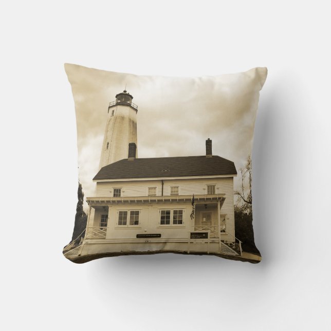 Sandy Hook Lighthouse Cushion (Front)