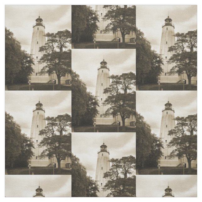 Sandy Hook Lighthouse Fabric (Swatch)