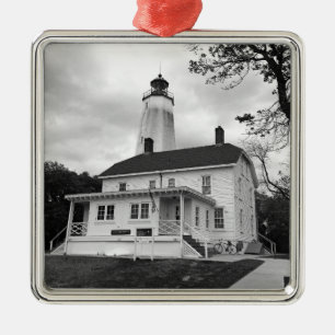 Sandy Hook Lighthouse Metal Tree Decoration
