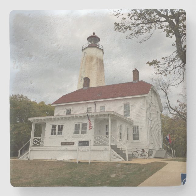 Sandy Hook Lighthouse Stone Coaster (Front)