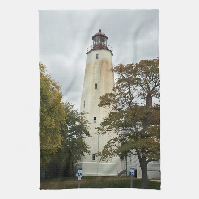 Sandy Hook Lighthouse Tea Towel (Vertical)