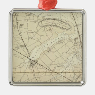Sandy Hook to Shark River Coast Chart Map Metal Ornament
