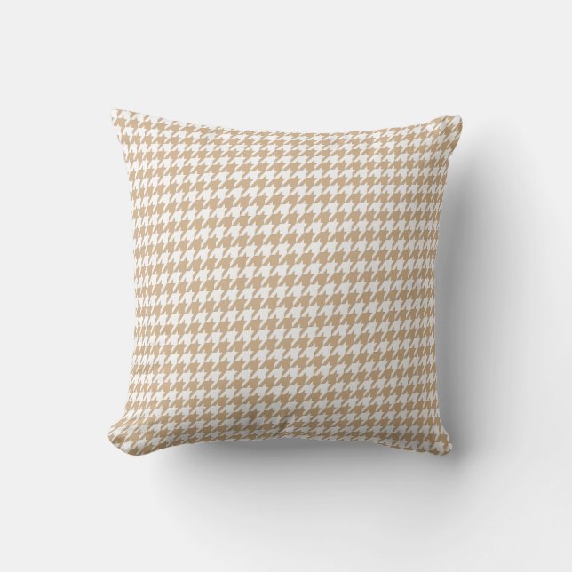 Sandy Houndstooth Pattern Throw Pillow (Front)