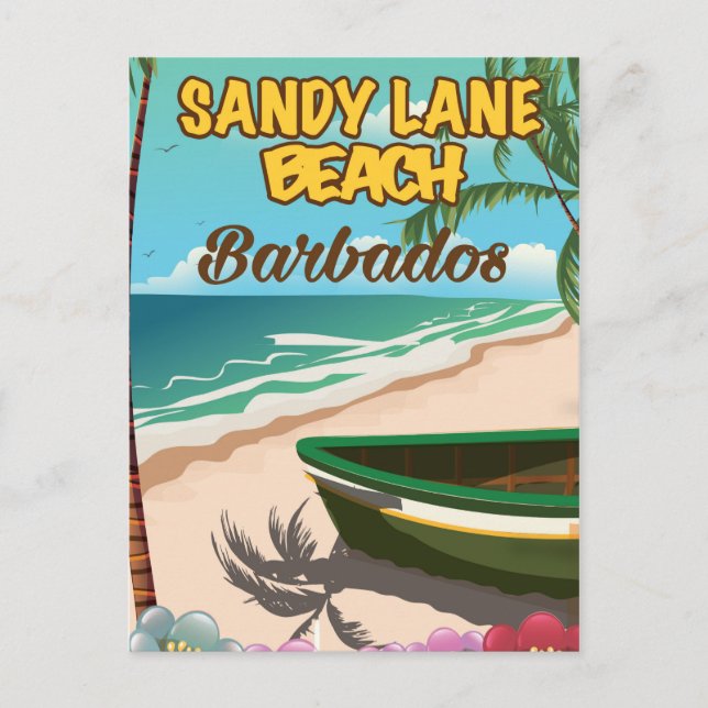 Sandy Lane Beach Barbados vacation poster Postcard (Front)