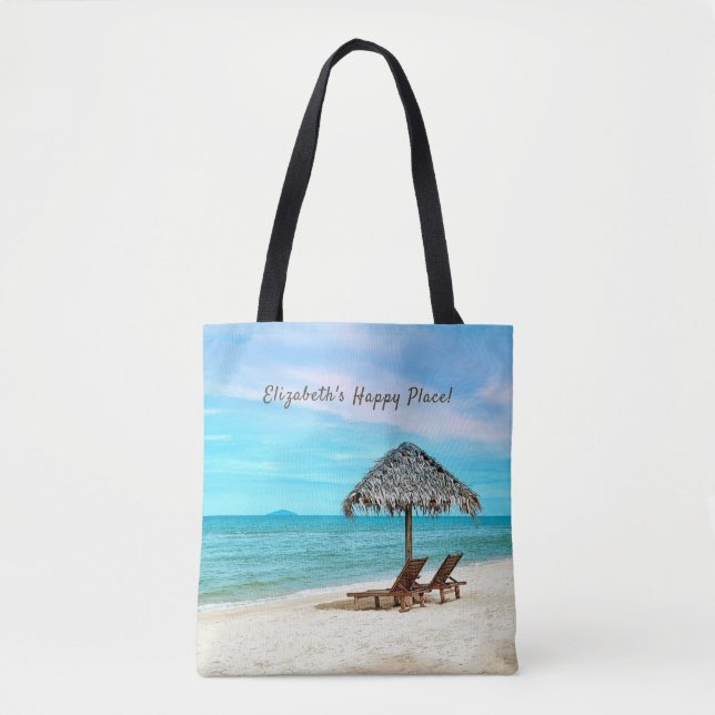 Sandy Ocean Beach Personalised Tote Bag (Front)