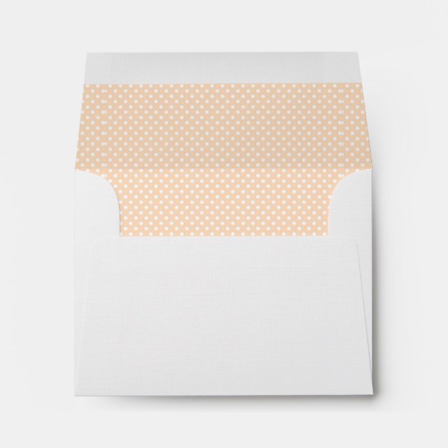 Sandy Pale Peach with White Polka Dot Envelopes (Back (Bottom))