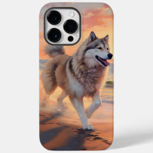 Sandy Paws Alaskan Malamute Dog on Beach Sunset Case-Mate iPhone 14 Pro Max Case