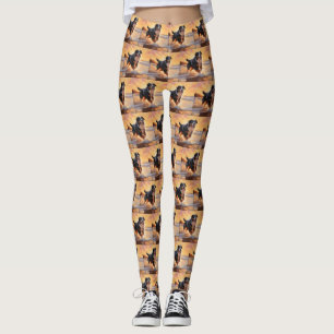 Sandy Paws Bernese Mountain Dog on Beach Sunset Leggings