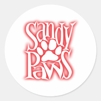 sandy paws classic round sticker