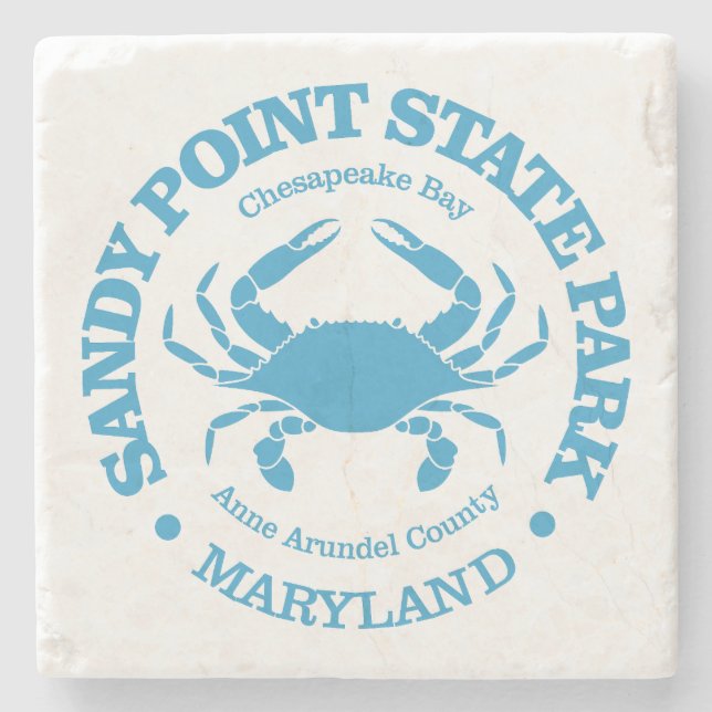 Sandy Point SP (crab) Stone Coaster (Front)