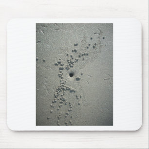 Sandy Sculptures: Beach Crabs-Made Sand Formations Mouse Pad