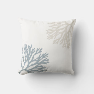 Sandy Sea Coral Silhouettes Cushion
