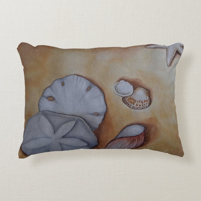 Sandy Seashells  Decorative Cushion (Front)