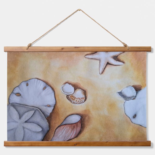 Sandy Seashells  Hanging Tapestry (Front)