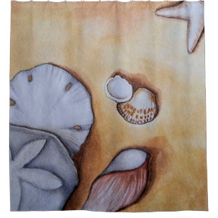 Sandy Seashells  Shower Curtain