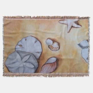 Sandy Seashells  Throw Blanket