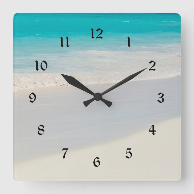 Sandy shore square wall clock (Front)