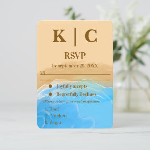 Sandy Shore Watercolor wedding rsvp card