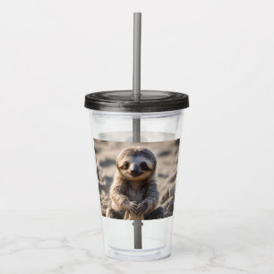 Sandy Shores : Baby Sloth Building Sand Castles, Acrylic Tumbler
