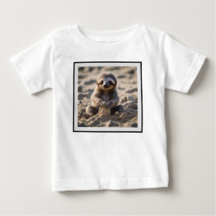 Sandy Shores : Baby Sloth Building Sand Castles, T-Shirt