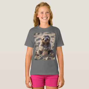 Sandy Shores: Baby Sloth Building Sand Castles, T-Shirt