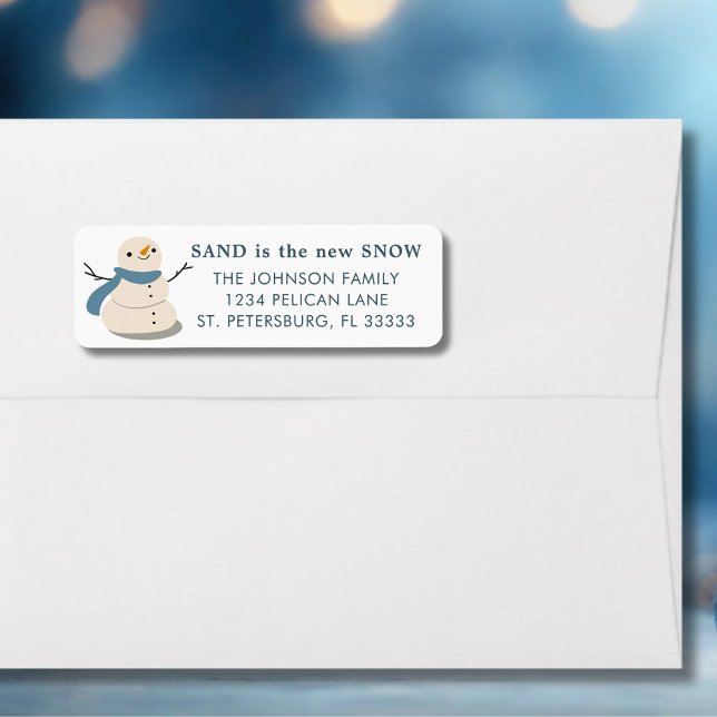 Sandy Snowman Holiday Moving Return Address Label (Sandy Snowman New Address Holiday Moving Announcement Return Address Label)