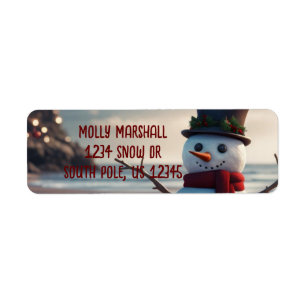 Sandy Snowman Return Address Label