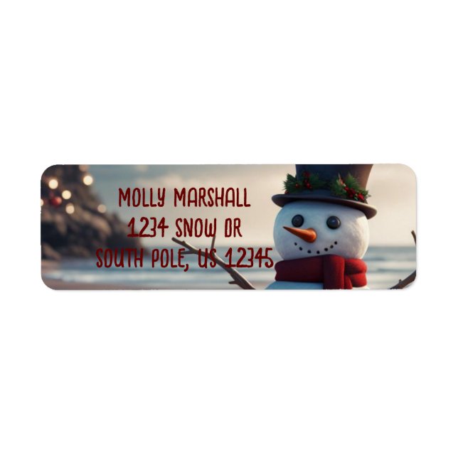 Sandy Snowman Return Address Label (Front)