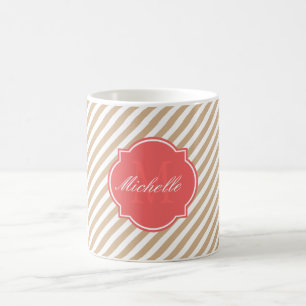Sandy Stripe Monogram Mug