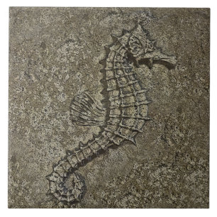 Sandy Textured Seahorse Altered Photograph Tile
