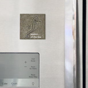 Sandy Textured Seahorse Photograph Magnet