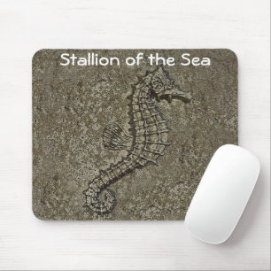 Sandy Textured Seahorse Photograph Mouse Pad