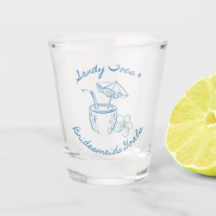 Sandy Toe & Bridesmaids Goals Coastal Bachelorette Shot Glass