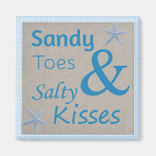Sandy Toes and Salty Kisses Beach Life Quote Magnet