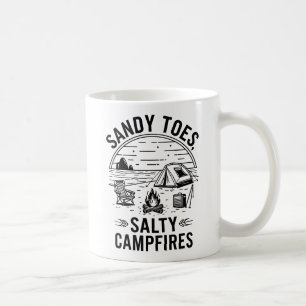 Sandy Toes Salty Campfires Camping Design Coffee Mug