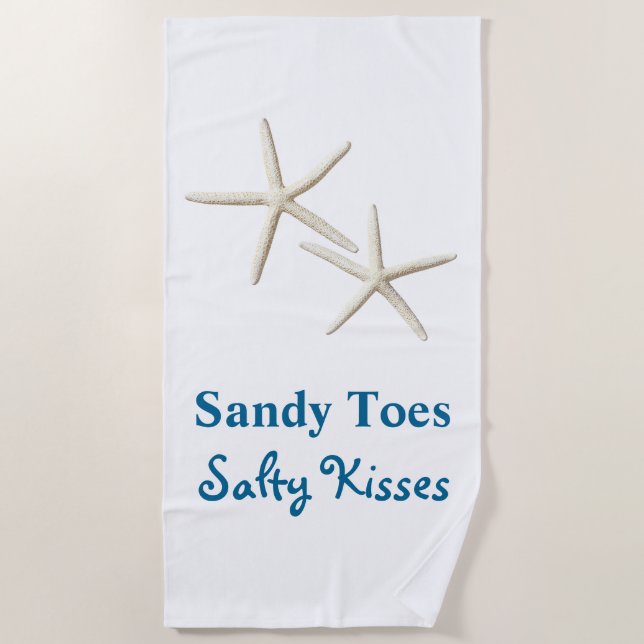 Sandy Toes Salty Kisses Beach Towel (Front)