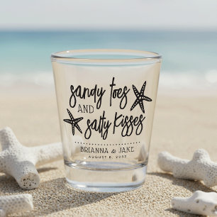 Sandy Toes & Salty Kisses Destination Wedding Shot Glass