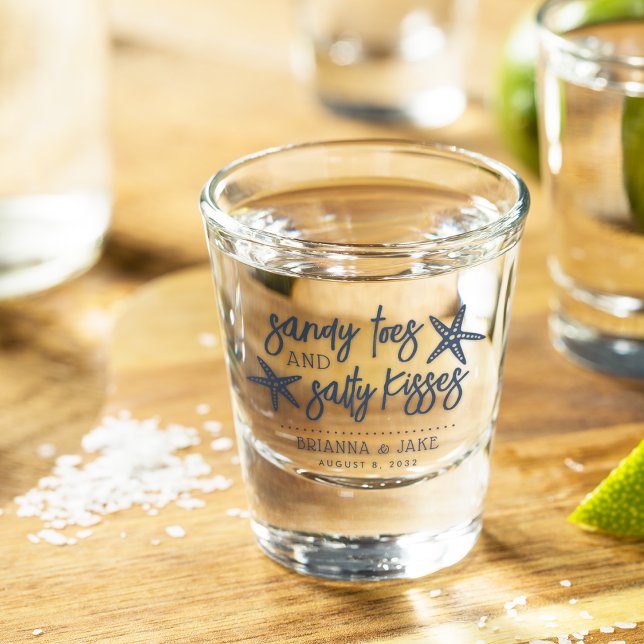 Sandy Toes & Salty Kisses Destination Wedding Shot Shot Glass (Creator Uploaded)