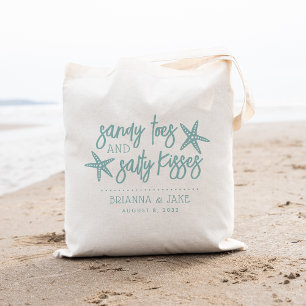 Sandy Toes & Salty Kisses Destination Wedding Tote Bag