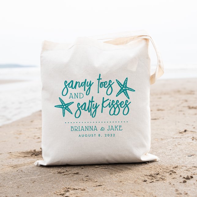 Sandy Toes & Salty Kisses Destination Wedding Tote Bag (Creator Uploaded)