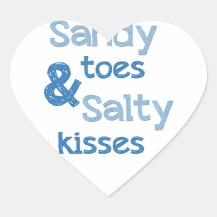 Sandy Toes Salty Kisses Heart Sticker