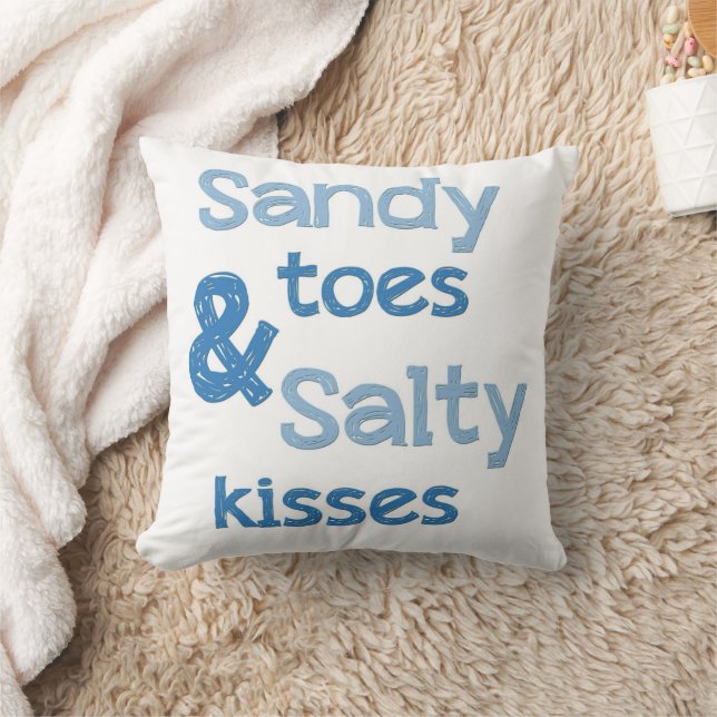 Sandy Toes Salty Kisses Pillow (Blanket)