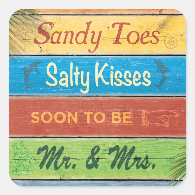 Sandy Toes Salty Kisses Sticker (Front)