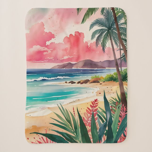 Sandy Toes Sherpa Blanket (Front)