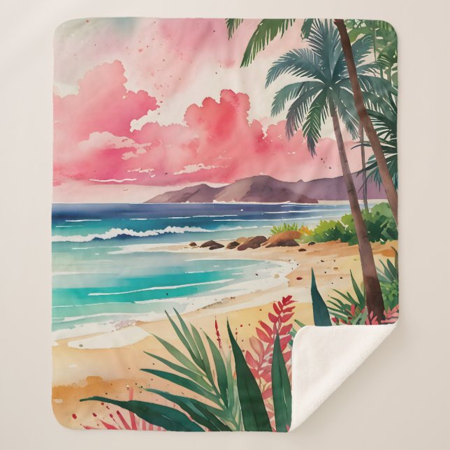 Sandy Toes Sherpa Blanket (Front)