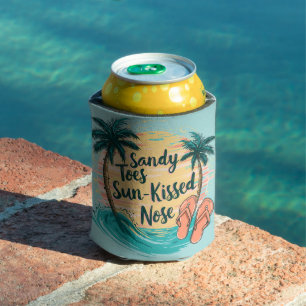 Sandy Toes Sun-Kissed Nose Beach Aesthetic Can Cooler
